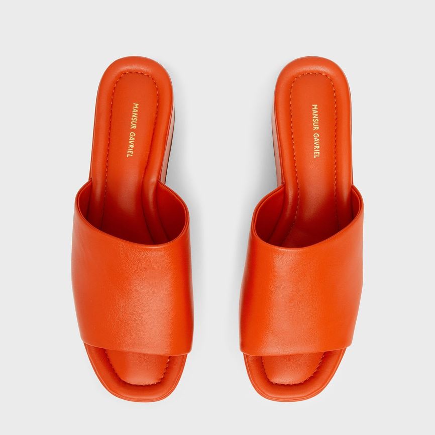 Women's Mansur Gavriel Platform Mules Orange | AU 7548MG